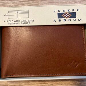 Joseph Abboud Men's Cognac Genuine Leather Bi Fold w/Removable Card Case Wallet